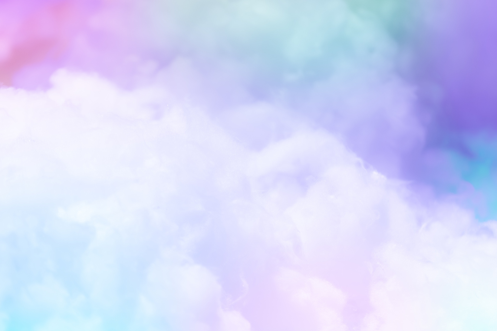 Cloud series : Colorful cotton candy. Soft fog and clouds with a pastel colored rainbow gradient for background.